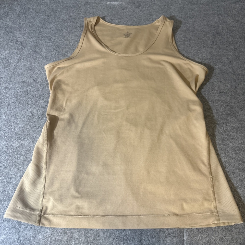 TOMMIE COPPER Tank Top Womens Lower Back Support 2XL Nude Beige Activewear